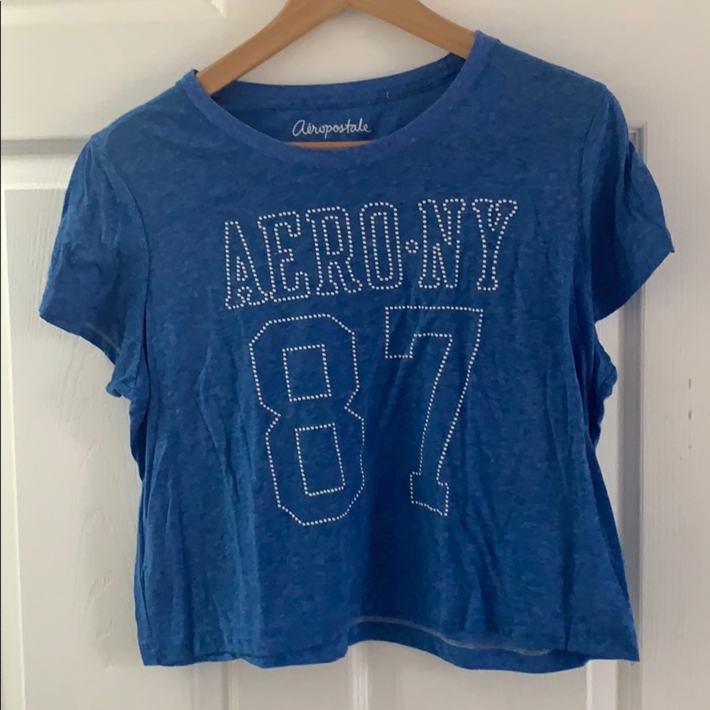 blue crop top